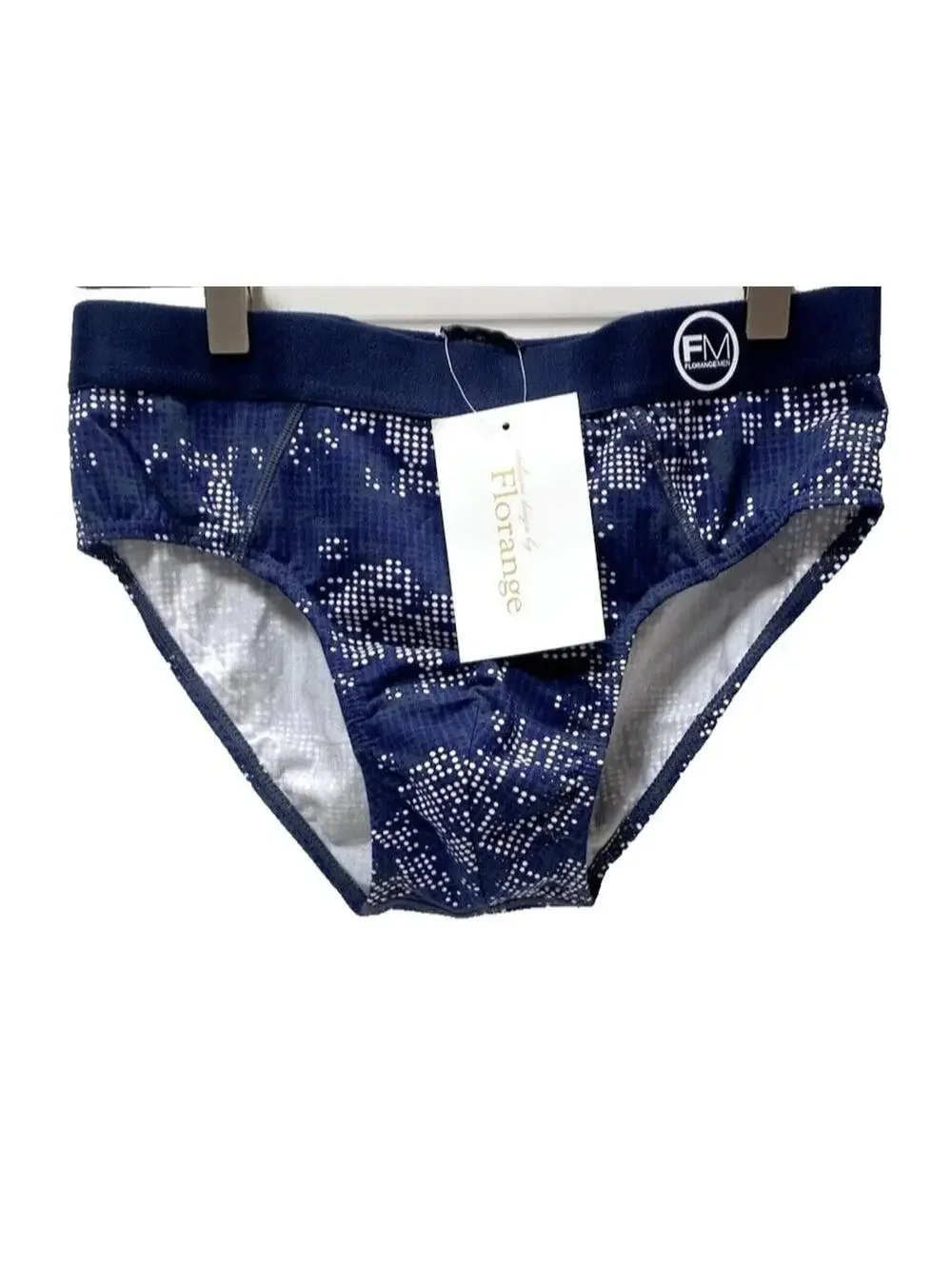 Mens Navy Blue Briefs with Elastic Waistband and White Accents Size Medium
